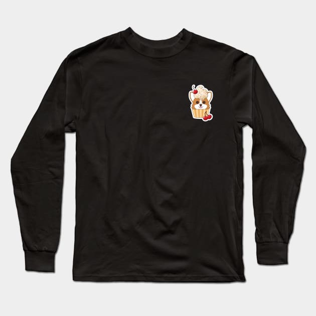 Corgi Vanilla Cupcake Long Sleeve T-Shirt by MaplewoodMerch